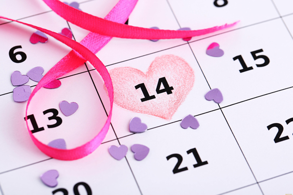 День Святого Валентина на календаре